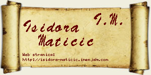 Isidora Matičić vizit kartica